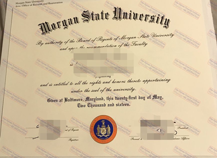 Buy fake Morgan State University Diploma