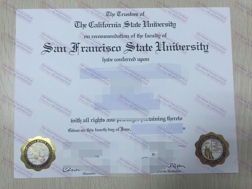 Buy fake San Francisco State University Certificate