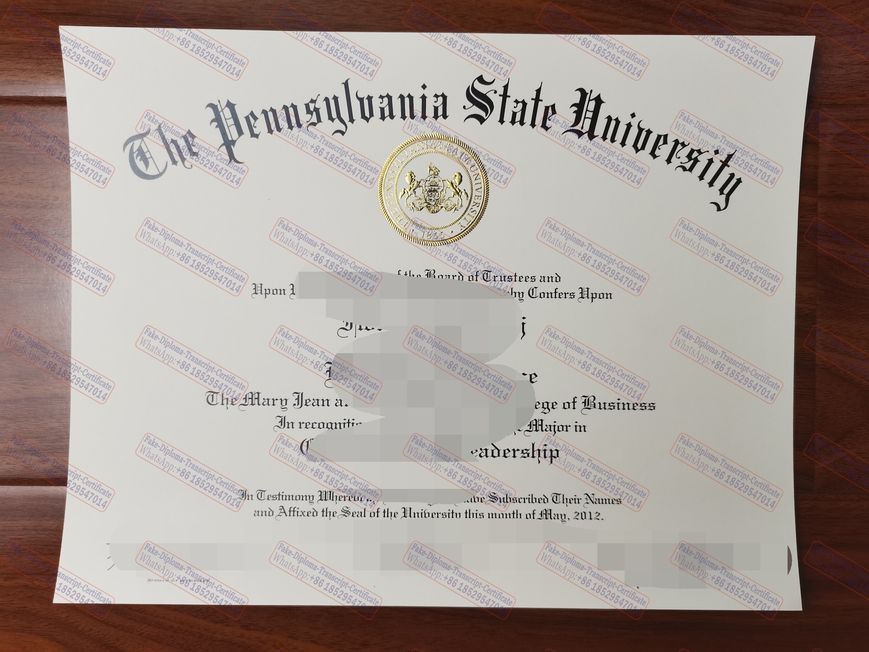 Buy fake The Pennsylvania State University Certificate
