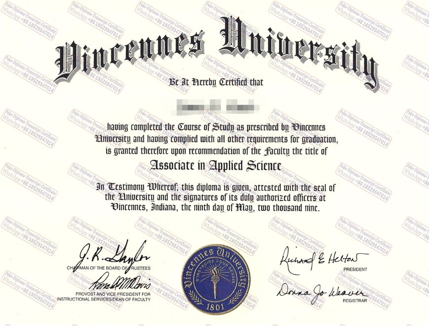 Buy fake Vincennes University Degree