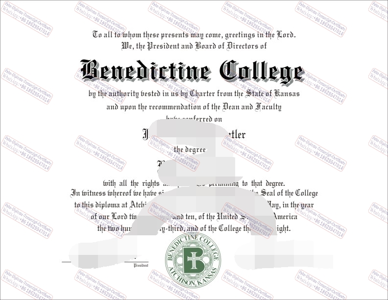 Fake Buy fake Benedictine College Diploma Certificate