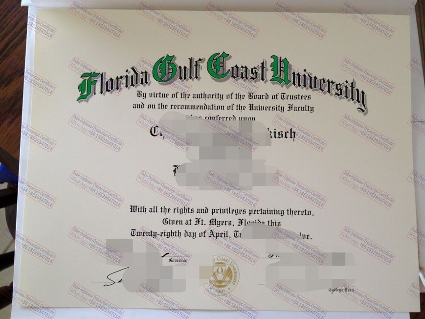 Fake Florida Gulf Coast University Diploma