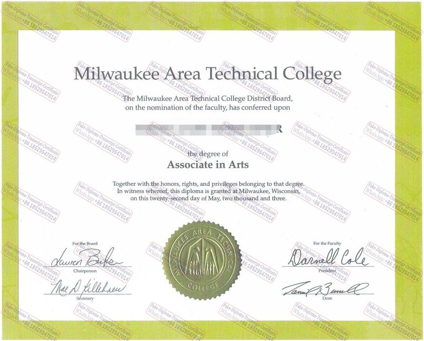 Fake Milwaukee Area Technical College Degree