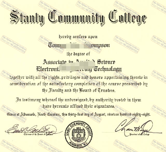 How to buy fake Stanly Community College Certificate