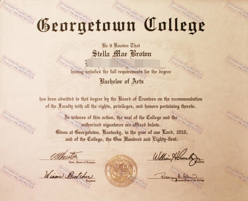 How to order fake Georgetown College Certificate